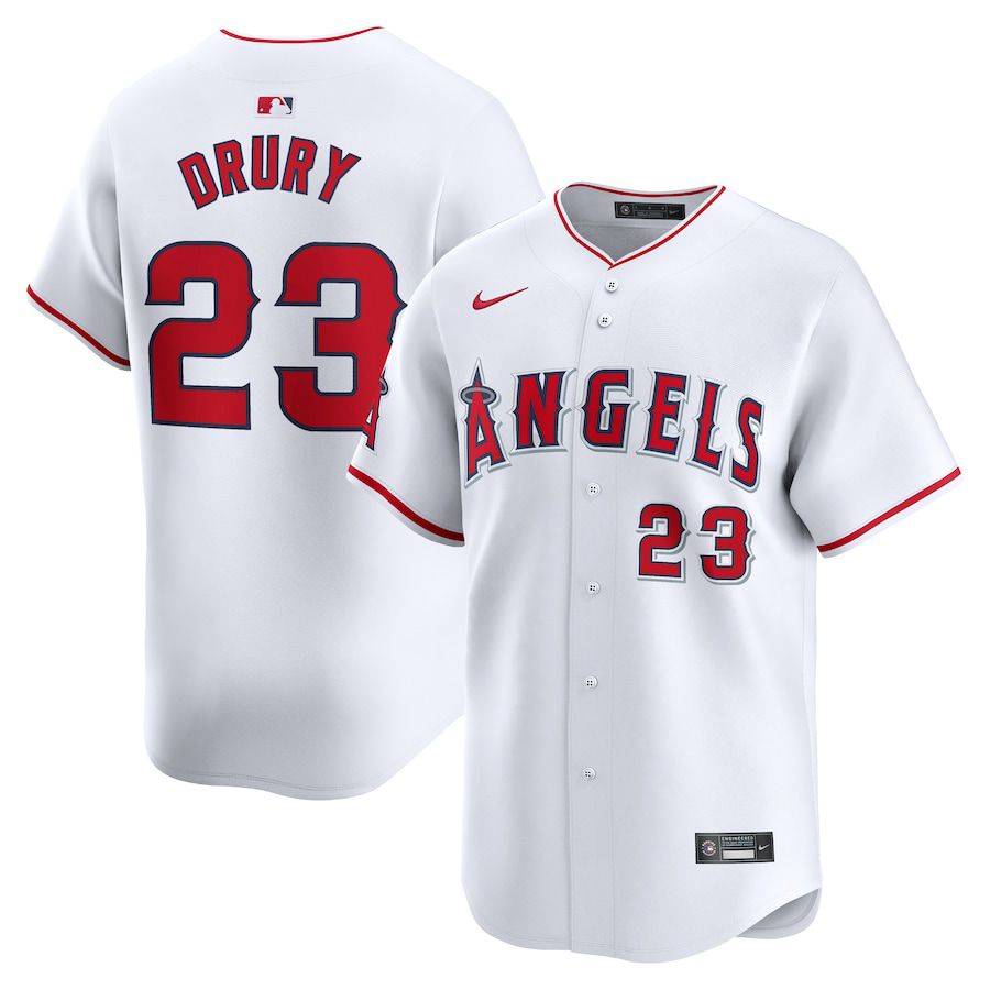 Men Los Angeles Angels #23 Brandon Drury Nike White Home Limited Player MLB Jersey